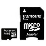 Transcend microSDHC 4GB Class 4 + sd-adapter (TS4GUSDHC4)