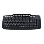 POWERTECH Πληκτρολόγιο PT-302, ενσύρματο, Multimedia, 122 πλήκτρα, μαύρο