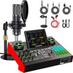 Ten Lamps Σετ Εξοπλισμού Podcast με Audio Mixer & Sound Card – Live Sound Card για PC, Κινητό, Live Streaming & Ηχογράφηση Podcast