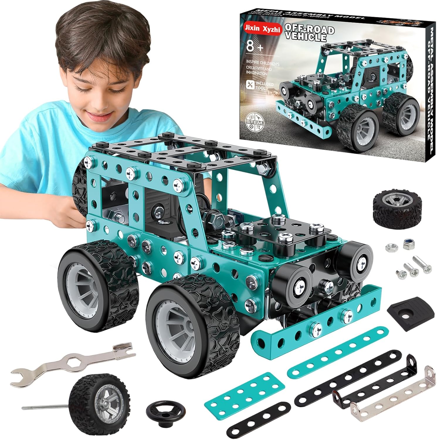 Μεταλλικό STEM Σετ Κατασκευής Jeep – Εκπαιδευτικό Build Your Own Vehicle Kit για Παιδιά 8+ Ετών & Ενήλικες