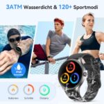 Fitpolo - Black | Smartwatch 1.57'' HD Smart Watch για άνδρες και γυναίκες, με λειτουργία τηλεφώνου, Fitness Tracker, παρακολούθηση ύπνου και καρδιακού ρυθμού, 120+ Sport, 3ATM αδιάβροχη, συμβατή με Samsung/Android/iOS, με 2 λουράκια - Image 5
