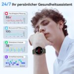 Fitpolo - Smartwatch για άνδρες με λειτουργία τηλεφώνου, Fitness Tracker, παρακολούθηση ύπνου και μέτρηση καρδιακού ρυθμού, βηματομετρητής, 120+ σπορ, 1.57'' HD, 3ATM, συμβατό με Samsung/Android/iOS | Green - Image 3