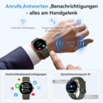 Fitpolo - Smartwatch για άνδρες με λειτουργία τηλεφώνου, Fitness Tracker, παρακολούθηση ύπνου και μέτρηση καρδιακού ρυθμού, βηματομετρητής, 120+ σπορ, 1.57'' HD, 3ATM, συμβατό με Samsung/Android/iOS | Green - Image 2